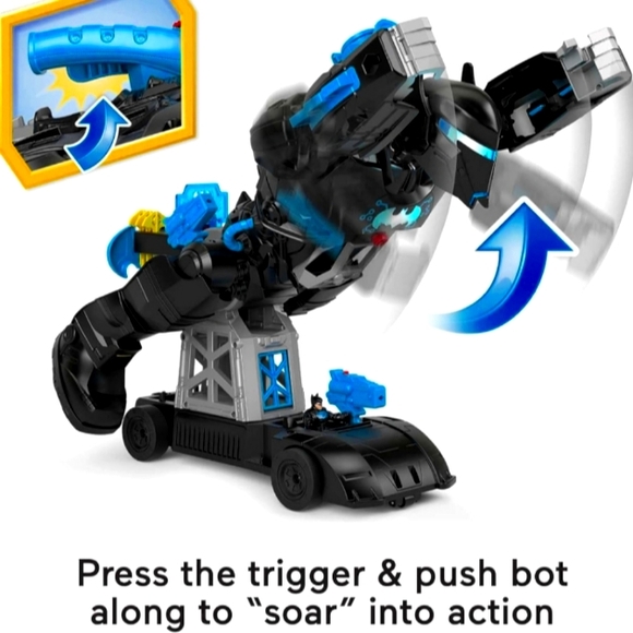 NEW $130 to $170 GIANT BATMAN ROBOT REMOTE TALKING SHOOTING+BATCAR - Picture 11 of 13